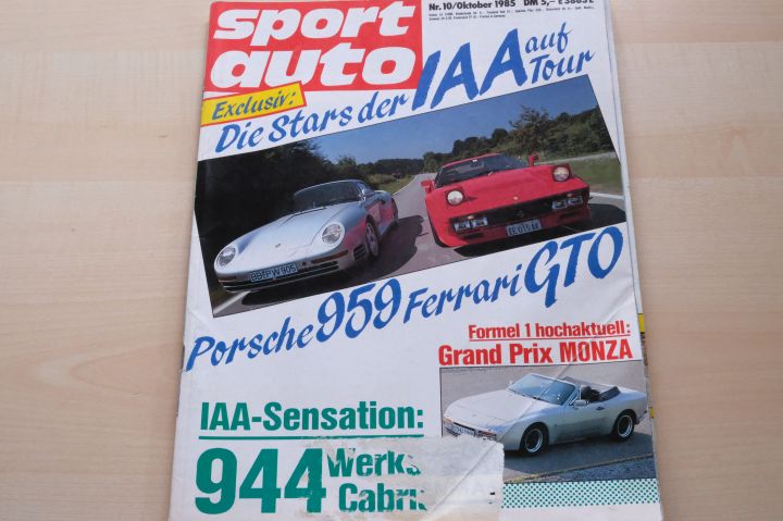 Deckblatt Sport Auto (10/1985)